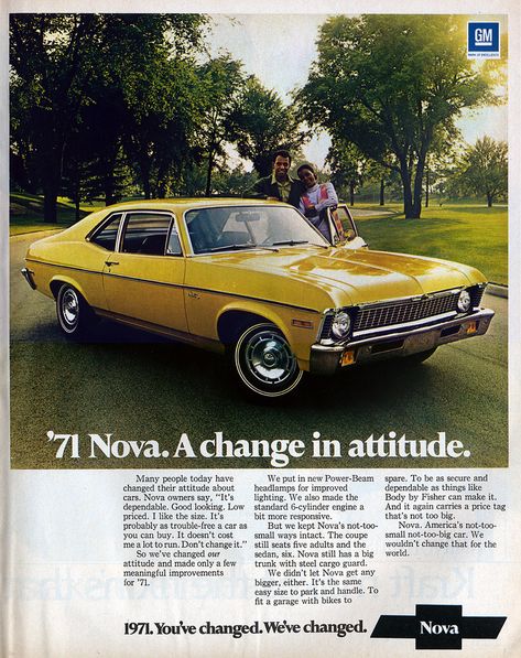 Chevy Nova Ad 1971 Nova Car, 70s Cars, Chevy Ss, New Retro Wave, Chevrolet Nova, Chevy Nova, Big Car, Car Advertising, Us Cars