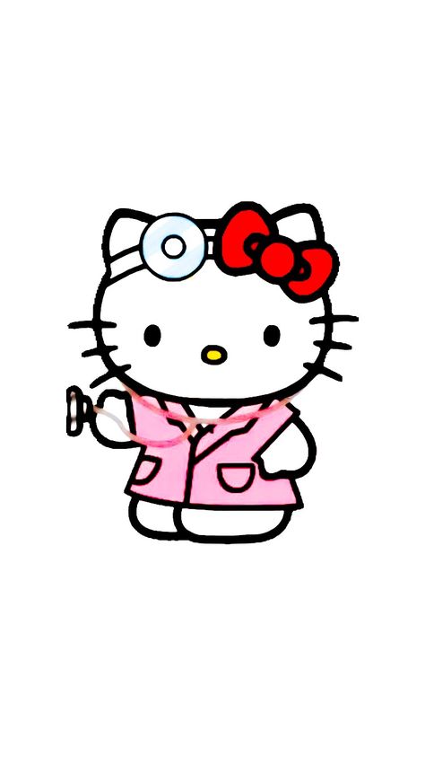 Doctor Icon Aesthetic, Hello Kitty Nurse Wallpaper, Cute Doctor Wallpaper, Spottie Dottie Sanrio, Nurse Hello Kitty, Hello Kitty Doctor, Nurse Coloring Pages, Doctor Icon, Cartoon Nurse