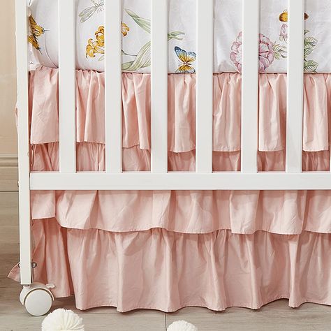 PRICES MAY VARY. Crib Skirt is made of 100% Egyptian Cotton. Silky Luxurious Crib Skirt features 4-sided and triple layers - Charming and Sweet Dimensions: 52in. x 28in. x 16in. drop - 4-sided, perfectly fit for standard crib and toddler bed Four sided crib skirt fits around the entire crib and is tailored with split corners for easy placement around posts. Crib Skirt is 100% Egyptian Cotton Sateen fabric, which ensures that the material is organic in both raw fiber and finished product. It also Pink Farm Nursery, Pink And Orange Nursery, Pink Boho Nursery, Pink And Blue Nursery, Pink Baby Bedding, Pink Girl Nursery, Vintage Baby Girl Nursery, Baby Pink Bedding, Pink Baby Room