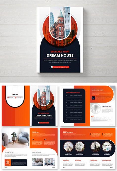 Poster Real Estate, Modern Layout Design, Typography Logo Fonts, Brochure Templates Free Download, Creative Real Estate, Company Profile Presentation, Brochure Graphic, Medical Brochure, Photoshop Video Tutorials