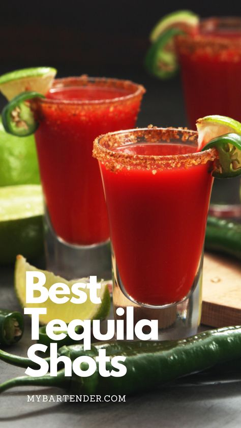 Best Tequila Shots Shots Alcohol Recipes Parties, Best Tequila Shots, Fun Tequila Shots, Tequila Mixed Shots, Mixed Tequila Shots, Mexican Shots Recipes, Halloween Tequila Shots, Shot Recipes Tequila, Mixed Tequila Drinks