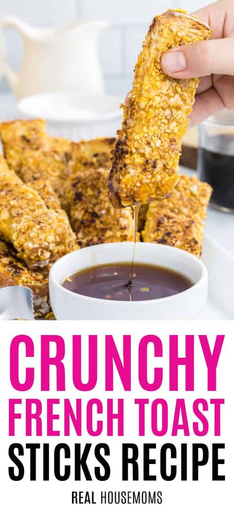 Crunchy French Toast, French Toast Sticks Recipe, Easy Breakfast Treats, Homemade French Toast, Bread Bar, French Toast Sticks, Make French Toast, Vegetarian Life, Breakfast Routine