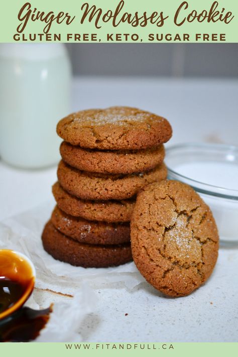 Almond Flour Ginger Molasses Cookies, Keto Ginger Molasses Cookies, Molasses Cookies With Almond Flour, Healthy Ginger Molasses Cookies, Almond Flour Ginger Snaps, Sugar Free Ginger Cookies, Almond Flour Ginger Cookies, Keto Molasses Cookies, Sugar Free Ginger Snaps