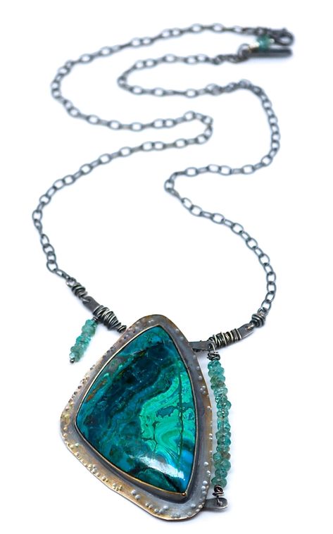 chrysocolla stone aquamarine necklace sterling silver Chrysocolla Jewelry, Necklaces Luxury, Precious Metal Clay Jewelry, Silver Necklace Designs, Silver Engraved Bracelet, Cleaning Silver Jewelry, Gold And Silver Bracelets, Metal Clay Jewelry, Fine Silver Jewelry