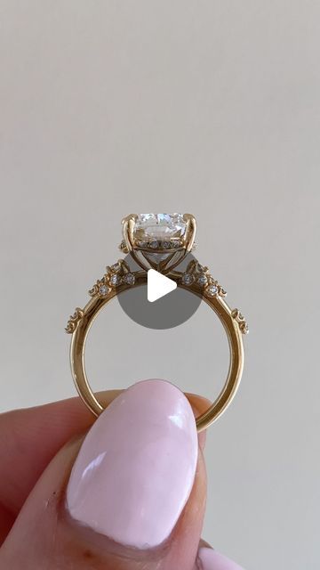 Ken & Dana Design on Instagram: "Loaded💍

Peony is a breathtaking blend of delicate elegance and radiant beauty. At the heart of this design lies a mesmerizing 3ct cushion cut diamond, cradled by a peek-a-boo halo. Along her band, blossoming diamond accents unfold, like petals in full bloom, adding an ethereal sparkle from every angle." Radiant Beauty, Cushion Cut Diamond, Cushion Cut Diamonds, In Full Bloom, Peek A Boo, Cushion Cut, Peonies, Halo, Blossom