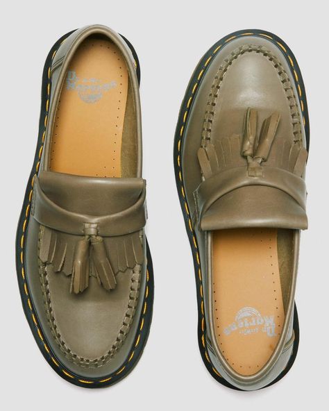 Adrian Carrara Leather Tassel Loafers | Dr. Martens Dr Martens Adrian, Moccasin Flats, Suit Bag, Ținută Casual, Beige Shoes, Tassel Loafers, Goodyear Welt, Ciabatta, Leather Tassel