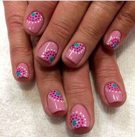 Polka Dot Nail Designs, Dot Nail Designs, Polka Dot Nail Art, Dot Nail Art, White Glitter Nails, Polka Dot Nails, Vibrant Nails, Flower Nail Designs, Her Nails