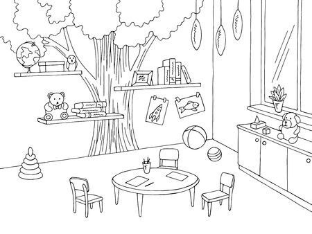 Kindergarten Classroom Design, Kindergarten Clipart, Patterning Kindergarten, Kindergarten Interior, Classroom Interior, Free Doodles, Kindergarten Design, Children Sketch, Kindergarten Games