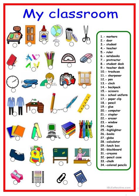 School Supplies Pictionary - English ESL Worksheets School Supplies Highschool, Spanish Worksheets, College School Supplies, School Tool, School Supplies List, Spanish Vocabulary, Diy School Supplies, Classroom Language, English Activities