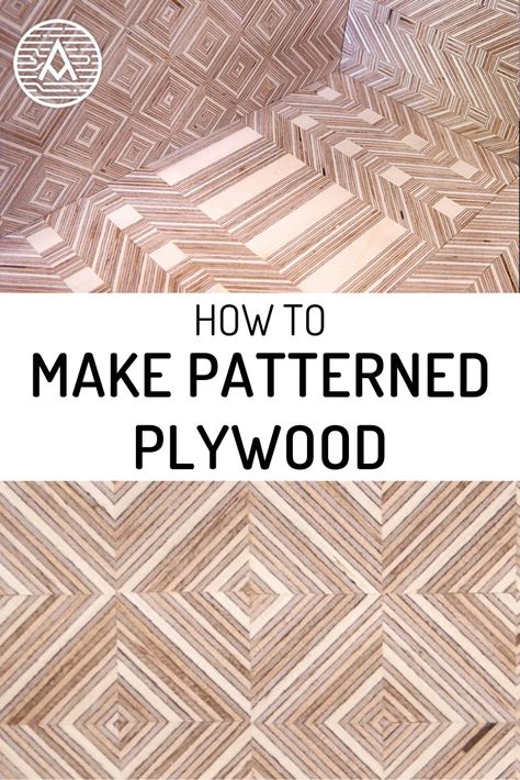 Plywood End Grain, Patterned Plywood Projects, Plywood Patterns Design, How To Make Plywood Look Good, Plywood Scrap Projects, Wood Mosaic Pattern, Scrap Plywood Projects Diy, Diy Plywood Projects, Plywood Carving