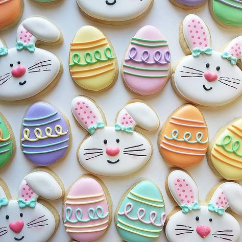 Bunny Video, Easter Sugar Cookies Decorated, Easter Biscuits, Kue Macaroon, Easter Egg Cookies, Easter Bunny Cookies, Royal Iced Cookies, Easter Sugar Cookies, Easter Sweets