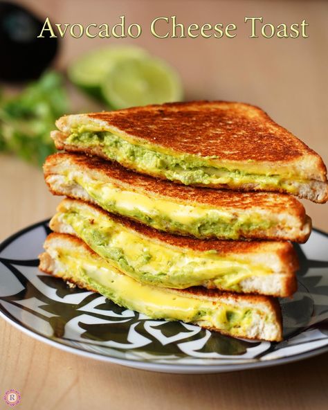 Avocado grilled cheese with smooth, creamy avocado mash along with cheese in between perfectly golden toasted bread. You can name it avocado cheese toast as well. Make it for a Sunday special or even for lunch box, it works. This stuffing was inspired by my Avocado crema on this site, after which I started loving... Read More The post Avocado grilled cheese recipe appeared first on Raks Kitchen.