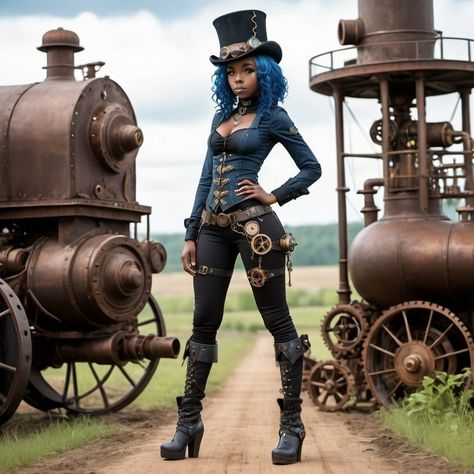 Steampunk #ai #aiart Openart Steampunk Dancer, Afro Steampunk, Steampunk Female, Crazy Hat, Fit Checks, Steampunk Women, Crazy Hats, Steampunk Cosplay, Oc Inspo