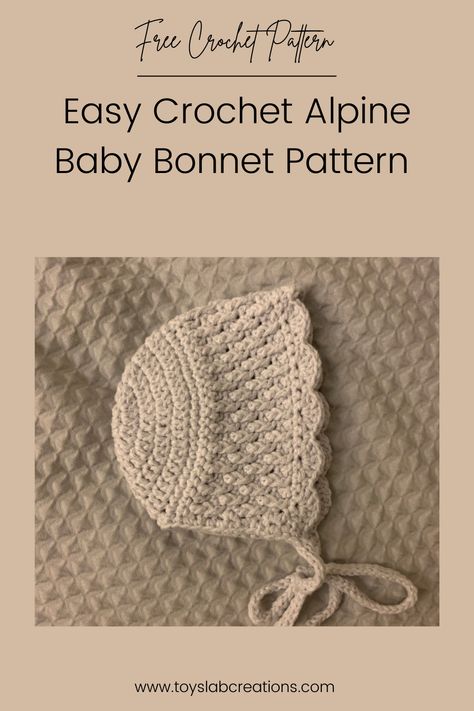 Easy Baby Hats To Knit Free Pattern, Newborn Baby Bonnet Crochet Pattern Free, Crochet Hat For Newborn, Easy Crochet Bonnet, Newborn Crochet Hat Pattern Free Girl, Chrochet Baby Hat, Crochet Projects For Newborns, Crochet Doll Bonnet Free Pattern, Crochet Infant Bonnet Free Pattern