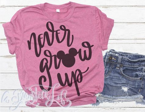 Disney shirt svg | Etsy Never Grow Up Peter Pan, Cute Disney Shirts, Family Disney Shirts Matching, Disney Cricut, Kids Disney Shirts, Universal Vacation, Peter Pan Disney, Family Disney Trip, Turning 40