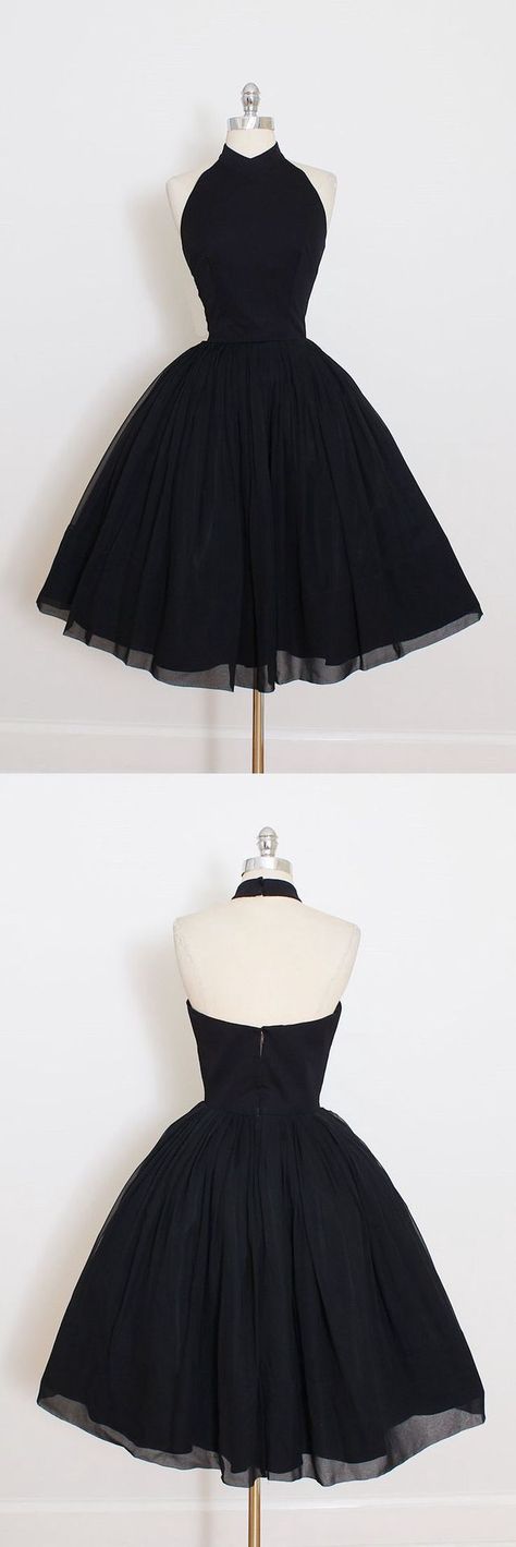 Halter Homecoming Dress, Black Prom Dress Short, Chiffon Halter Dress, Vintage Ball Gowns, 2024 Dresses, Homecoming Dress Short, Black Ball Gown, Black Homecoming Dress, Mini Homecoming Dresses