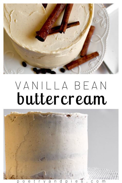 Vanilla Bean Paste Buttercream Frosting, Vanilla Bean Paste Desserts, Australian Buttercream Recipe, Vanilla Bean Cake Filling, Vanilla Bean Cake Recipe Homemade, Vanilla Bean Frosting Recipe, Recipes Using Vanilla Bean Paste, Vanilla Bean Ganache, Vanilla Bean Cake Recipe