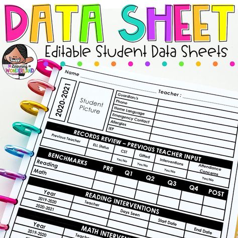 Parent Conferences, Student Data Tracking, Data Binders, Teacher Forms, Primary Teacher, Data Tracking, Teaching First Grade, Primary Teachers, Reading Intervention