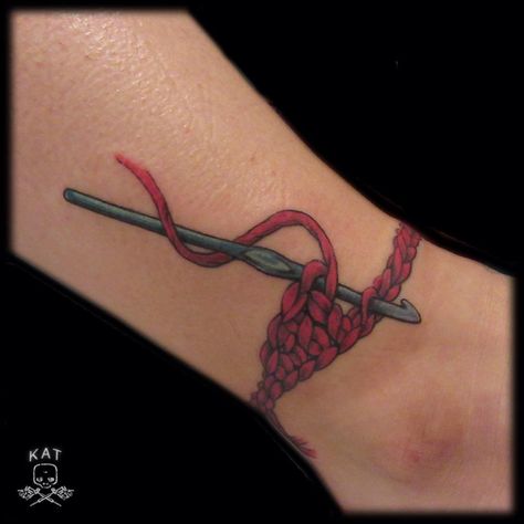 Kat Fedora on Instagram: “#crochettattoo #crochet #colortattoo #crafty #makethings #creative” Yarn Tattoo, Knitting Tattoo, Crochet Tattoo, Cuff Tattoo, Skin Art, Couple Tattoos, Body Tattoos, Beautiful Crochet, Color Tattoo