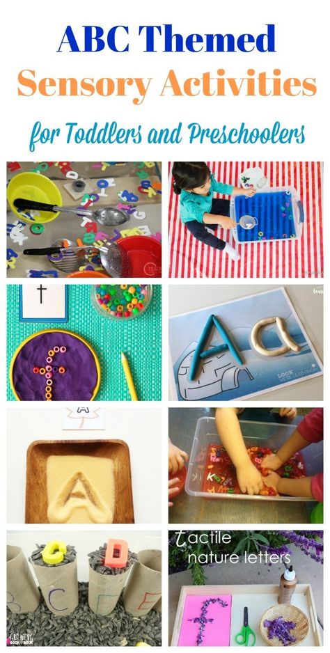 ABC themed sensory activities for Preschoolers and Toddlers JeddahMom Abc Activities For Toddlers, Sensory Activities For Preschoolers, Crafts Printable, Toddler Curriculum, Free Crafts, Sensory Activities Toddlers, Abc Activities, Activities For Preschoolers, Teaching Toddlers