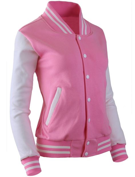 Pink Varsity Jacket, Baseball Jacket Women, Jacket Varsity, Baseball Jackets, Varsity Letterman Jackets, Letterman Jackets, Active Jacket, Baseball Women, Letterman Jacket