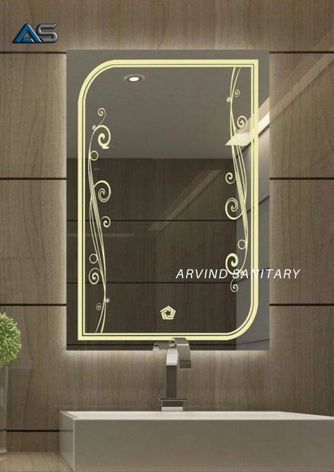 ARANAUT LED Mirror, LED Illuminated Vanity Mirror with Touch Sensor, Ractangular. Led Mirror Bathroom Rectangle, Arabic Pattern Design, Mirror Bedroom Decor, Mirror Decor Living Room, Frosted Glass Design, Cool Room Designs, Mirror Bedroom, Scenery Drawing, Interior Design Your Home