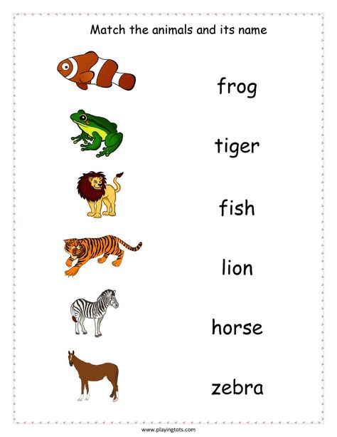 Quiet Book Printables, Tamil Learning, Animals Worksheet, Name Matching, Book Printables, Kindergarten Phonics Worksheets, English Worksheets For Kindergarten, Kindergarten Reading Worksheets, Learning Binder