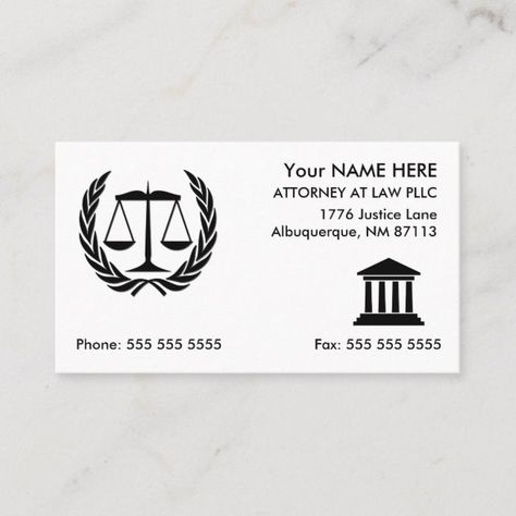 Lawyer Id Card, Attorney Business Cards, White Business Card, Attorney At Law, Law Office, Personal Business Cards, Law Firm, Lawyer, Business Card