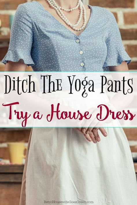 1950s Housewife Dress, Cleaning House Outfit, Vintage Housewife Dress, Vintage Housewife Outfit, Diy Modest Clothing, Modest Housewife Outfit, Modest Homemaker Outfit, House Cleaning Outfit, Vintage House Dress Sewing Patterns