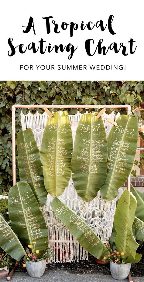 Tropical Seating Chart, Filipiniana Wedding Theme, Filipiniana Wedding, Tropical Wedding Theme, Tropical Wedding Decor, Wedding Seating Plan, Tropical Home Decor, Hawaiian Wedding, Wedding Leaves