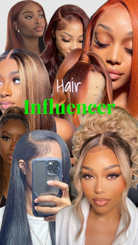 Wig Influencer Content Ideas, Wig Influencer Aesthetics, Hair Vision Board Ideas, Hair Influencer Aesthetic, Hair Stylist Vision Board, Wig Influencer Vision Board, Wig Influencers, Influencer Goals, Wig Business