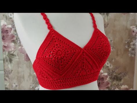 Motifli Crop Top Büstiyer / Tığ İşi Büstiyer Modelleri / Basit ve Şık Büstiyer Yapılışı / PART 1 - YouTube Crochet Bikini, Crochet Top, Amigurumi, Crop Top, Zara, Crop Tops, Share It, Knitting, Crochet