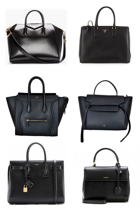 Wishlist: classic bags Designer Bag Inspiration, Best Designer Work Bags, Classic Luxury Bags, Everyday Black Bag, Designer Work Bags, Classic Designer Handbags, Designer Handbags Prada, Handbags For Work, Designer Work Bag