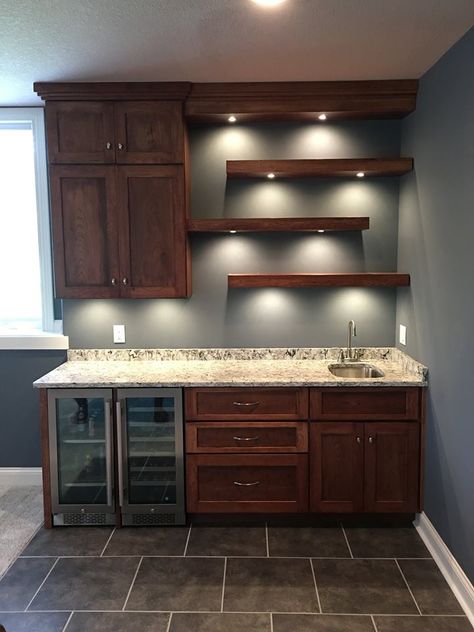 Walk-up Bar Basements With Bars, Basement Walk Up Bar Ideas, Walk Up Bar Basement, Walk Up Bar Ideas, Basement Small Bar Ideas, Basement Kitchenette Bar, Walk Up Bar, Basement Dry Bar, Bar Kitchenette