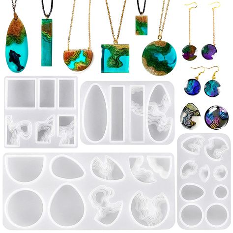 Resin Pendant Diy, Silicone Molds Jewelry, Resin Jewelry Molds, Ocean Style, Diy Silicone, Formy Silikonowe, Resin Pendant Necklace, Resin Keychain, Jewellery Moulds