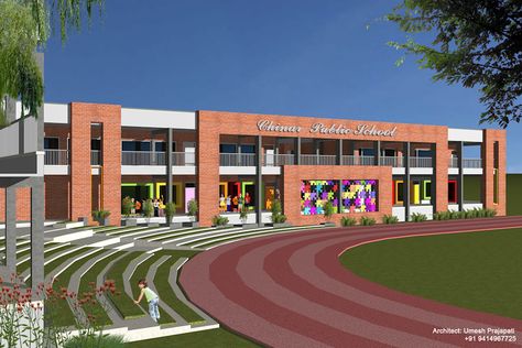 School Building Design Ideas, School Elevation Design Architecture, University Design Architecture, Modern School Building Design, School Facade Design, School Exterior Design, School Facade, School Building Plans, School Exterior