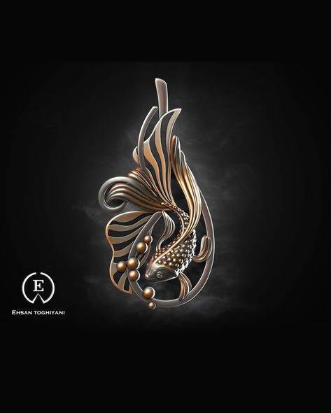 Zbrush Jewelry, Metal Jewelry Making, Jewelry Knowledge, How To Wear Rings, Fish Jewelry, Art Jewelry Design, Jewellery Design Sketches, Jewelry Illustration, Fish Pendant