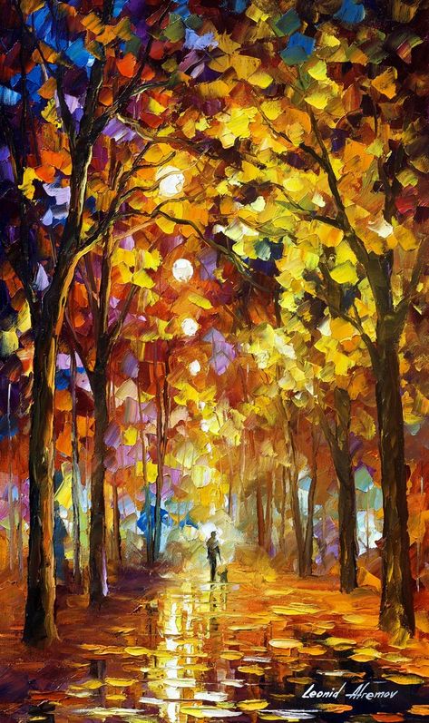 Leonid Afremov, Popular Paintings, Oil Painting Nature, Landscape Modern, Contemporary Landscape Painting, Painting Nature, Palette Knife Painting, Original Landscape, Contemporary Landscape