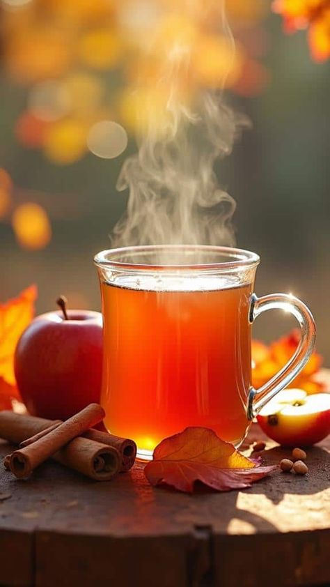 Spiced Apple Cider Tea With Cinnamon Sticks Cider Tea Recipes, Evan Williams Spiced Cider Recipes, Christmas Spiced Tea, Apple Cider Aesthetic, Apple Cinnamon Tea Recipe, Apple Cider Tea, Spiced Cider Recipe, Apple Cinnamon Tea, Apple Cidar