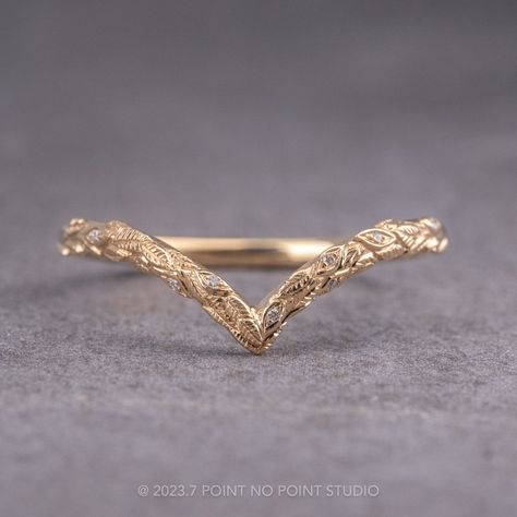 Pixie Wedding Band, 14k Yellow Gold – Point No Point Studio Elegant Engagement Rings Gold, Salt And Pepper Ring, Engagement Ring Pictures, Intimate Gathering, Marquise Diamond Ring, Leaf Designs, Ring Pictures, Marquise Diamond, White Gold Band