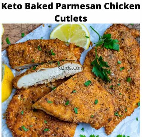 Keto Chicken Cutlets, Chicken Cutlet Recipes Baked, Baked Parmesan Chicken, Baked Chicken Cutlets, Baked Ranch Chicken, Chicken Cutlet Recipes, Chicken Milanese, Chicken Cutlet, Cheese Crust