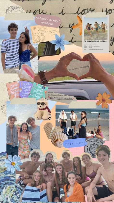 cousins beach 🫶 #thesummeriturnedpretty #tsitp #jennyhan #favoritebook #bellyconkin #jeremiahfisher #conradfisher #camcameron #cute #love #taylorswift #collage #aesthetic #conradandbelly #jeremiahandbelly Cousins Beach Wallpaper, Tsitp Collage, Cousins Beach Aesthetic, Cousins Beach, Cousins Aesthetic, Summer Movie, Art Journal Therapy, Preppy Wallpaper, Beach Wallpaper