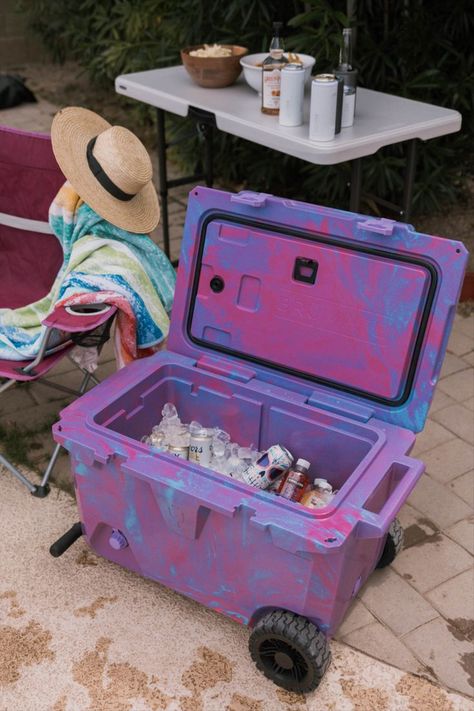 This was a limited edition color drop that we featured on our birthday! 🥳 The BrüTank is the most innovative cooler ever made; featuring all-terrain wheels, our self-tapping removable drink tank, a built-in tap, bottle opener and more 💜 tie dye | birthday celebration | beach party | drink recipes | cooler | travel | party ideas Travel Party Ideas, Beach Party Drinks, Party Drink Recipes, Party Cooler, Cooler With Wheels, Beach Cooler, Tie Dye Birthday, Rolling Cooler, Pink Products