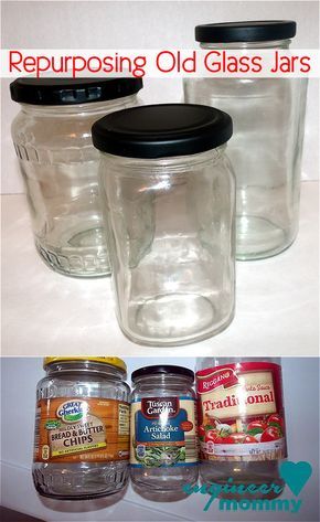 Painted Pickle Jars, Oui Jars Repurpose, Pickle Jars Repurposed, Repurpose Glass Jars, Upcycle Jars, Glass Jars Diy, Reuse Containers, Girls Crafts, Jar Salads