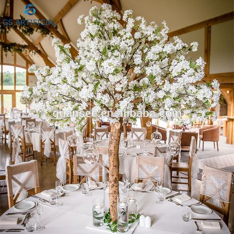 Tree Centrepiece Wedding, Blossom Tree Wedding, Tree Wedding Centerpieces, Artificial Cherry Blossom Tree, Sakura Wedding, Cherry Flowers, Tree Centerpieces, Wishing Tree, Artificial Trees