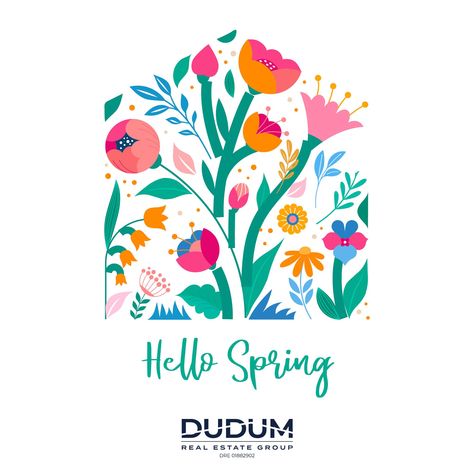 Spring: where flowers bloom, dreams flourish, and the world comes alive in color! #hellospring #spring2024 #sunshine #blossoms #dudumrealestategroup #dudumliving DUDUM REAL ESTATE GROUP DRE 01986617 Multicolor Floral Print Digital Prints For Spring, Hello Spring, Blossom, Real Estate, Flowers, Color