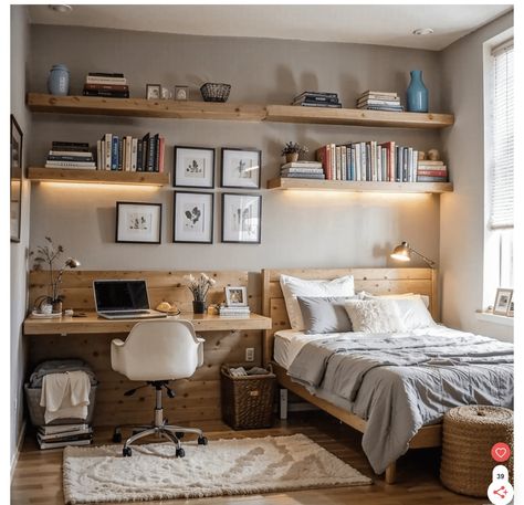 Dorm Room Setup, London Room, Small Boys Bedrooms, Dorm Room Themes, Boys Dorm Room, Cabin Office, Bedroom Workspace, Small Bedroom Organization, Small Bedroom Layout