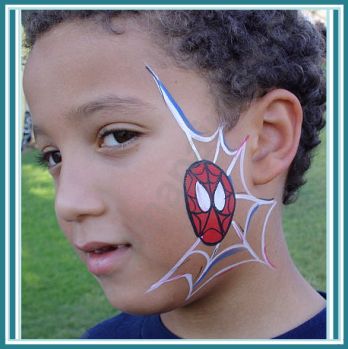 Easy Spiderman Face Paint, Boys Face Painting, Paint Spiderman, Cheek Painting, Spiderman Face Paint, Spider Man Face Paint, Easter Face Paint, Superhero Face Painting, Easy Face Painting Designs