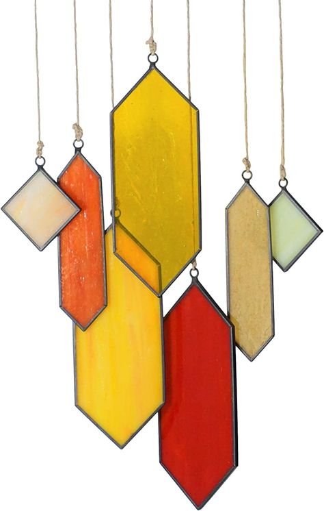 beautiful mixed Stain Glass crystal set stain glass sun catcher window hanging Stained Glass Wall Art, Element Earth, Glass Suncatchers, Earth Tone Color, Glass Wind Chimes, Stained Glass Suncatchers, Stained Glass Window Hanging, Stained Glass Diy, Stained Glass Panels