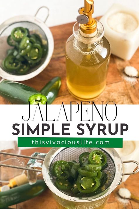 Simple Syrup Lemonade Recipe, Jalapeno Syrup, Jalapeno Lemonade, Simple Syrup Cocktails, Spicy Drinks, Spicy Cocktail, Jalapeno Recipes, Lemonade Cocktail, Simple Syrup Recipes